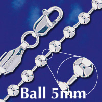sterling silver 5mm ball chain